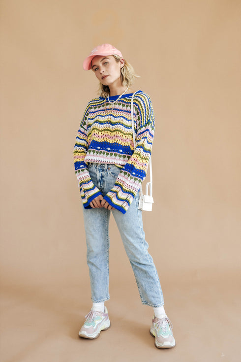 Different Strokes Knit Sweater // Cobalt